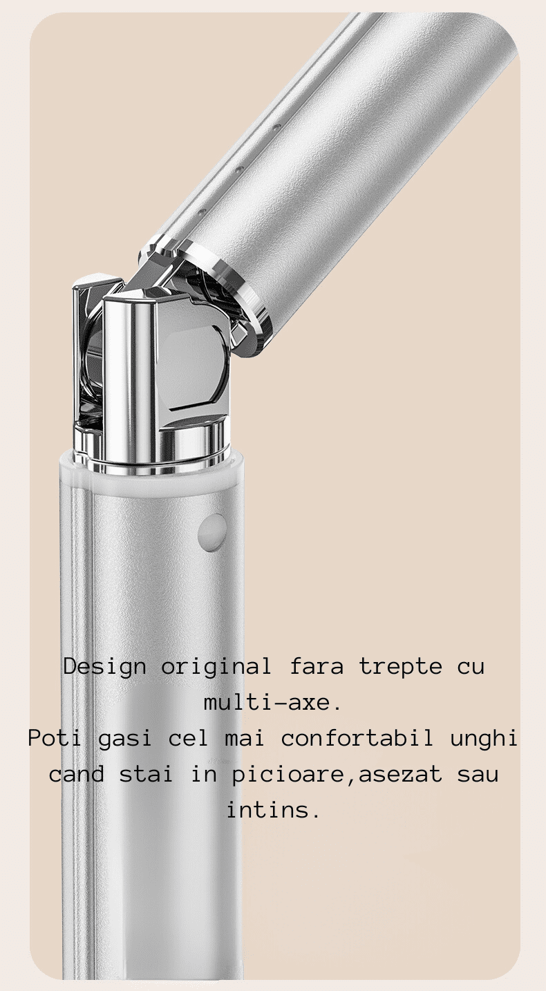 Design original fara trepte cu multi-axe, pentru o ajustare a unghiului de vizualizare in stativul de podea