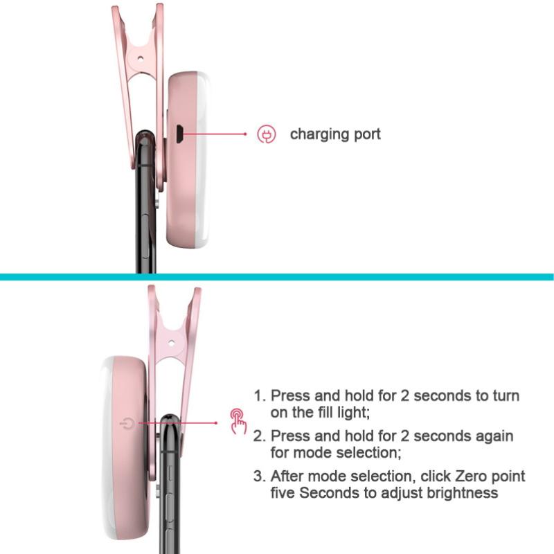 Instrucțiuni Inel Luminos Almia Concept Ghid de utilizare inel luminos Almia Concept: port de încărcare și instrucțiuni pentru pornire, selectare mod și ajustare luminozitate