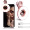 Kit Lentilă Macro și Ring Light Telefon Rose Gold Almia Concept Kit foto Almia Concept cu lentilă macro rose gold și inel luminos pentru telefon, ideal pentru selfie-uri și fotografii de detaliu